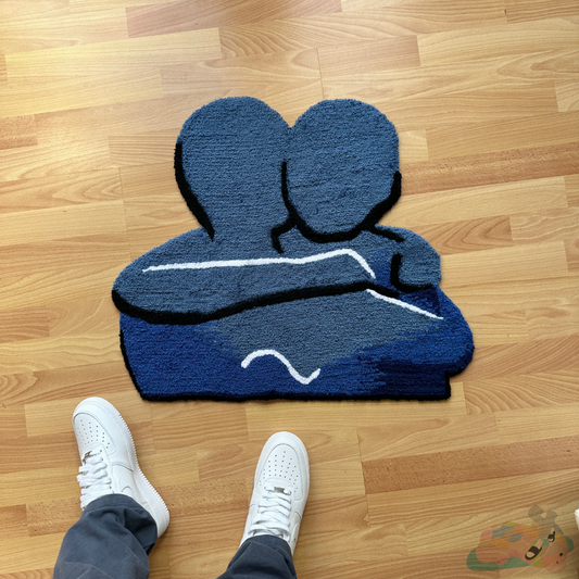 ‘HUGGING EMOJI’ HANDTUFTED RUG