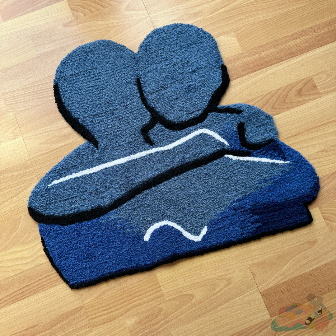 ‘HUGGING EMOJI’ HANDTUFTED RUG